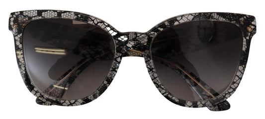 DG4190 Black Lace Acetate Crystal Round Sunglasses