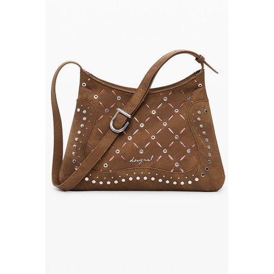 Brown Polyethylene Women Handbag