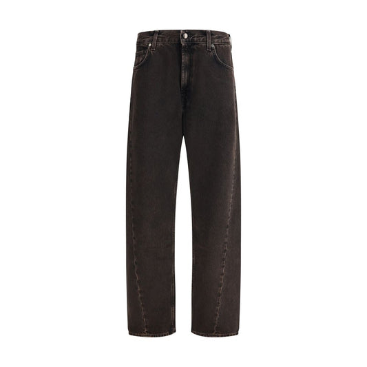 Black Cotton Straight-Leg Jeans