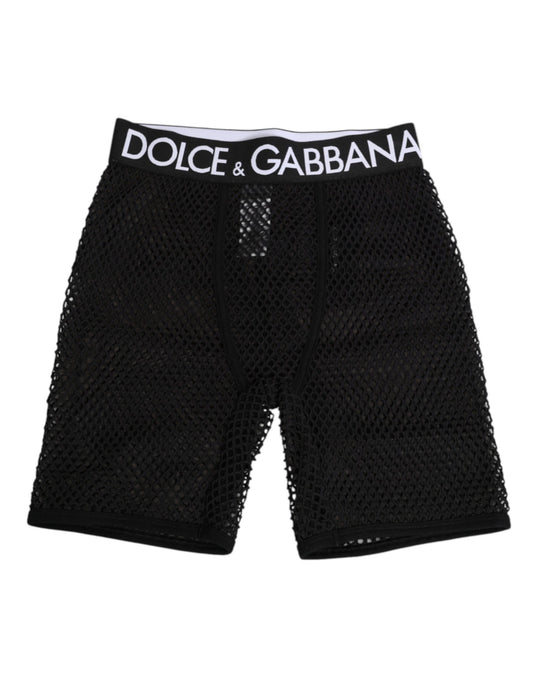 Black Cotton Logo Shorts Midi Trouser Underwear