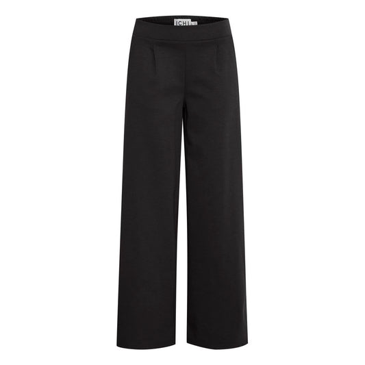 Black Recycled Polyurethane Casual Pants