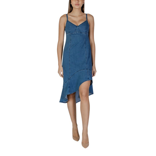 Blue Cotton Long Dress