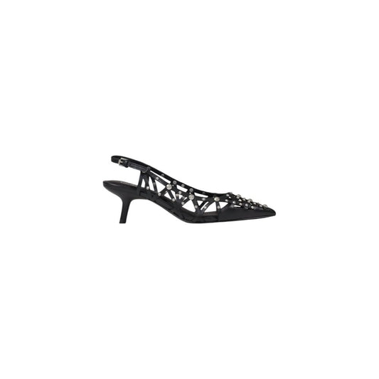 Black Leather High Heel Pumps