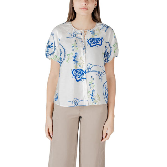 White Viscose Shortsleeve Shirt