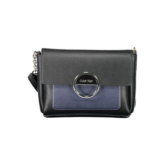 Black Polyurethane Women Shoulder Bag