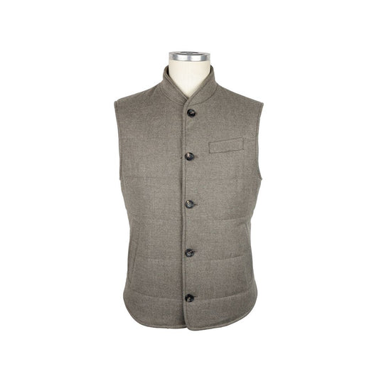 Brown Wool Sleveless Jacket