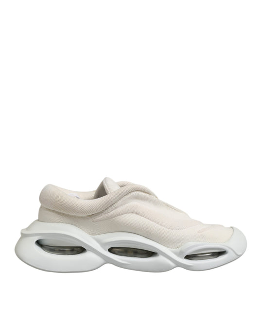 White Lace Up Wave Low Top Men Sneaker Shoes