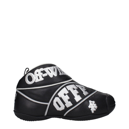 Black Leather High Top Sneakers