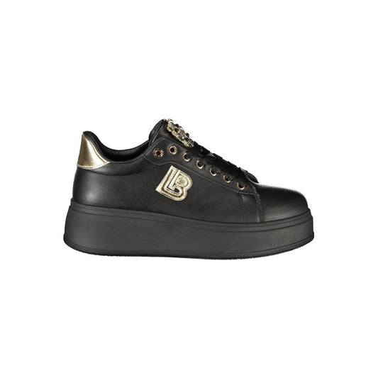 Black Polyurethane Women Sneaker