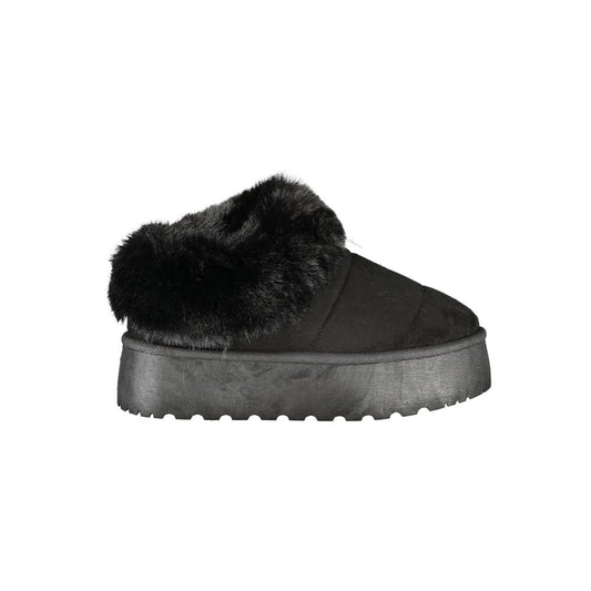 Black Polyester Women Sneaker