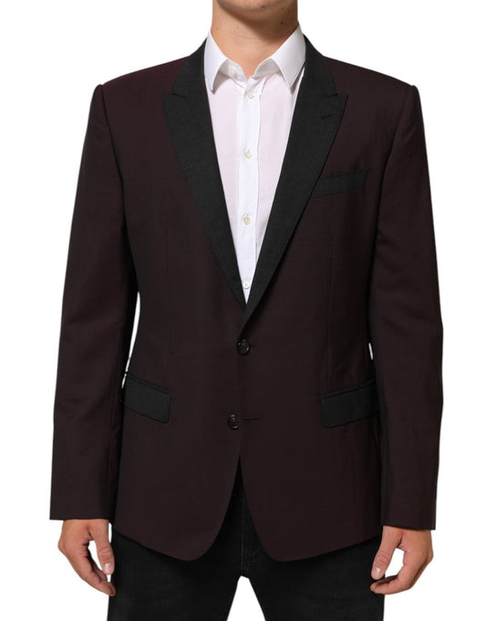 Maroon Wool 2 Buttons Suit Jacket Blazer
