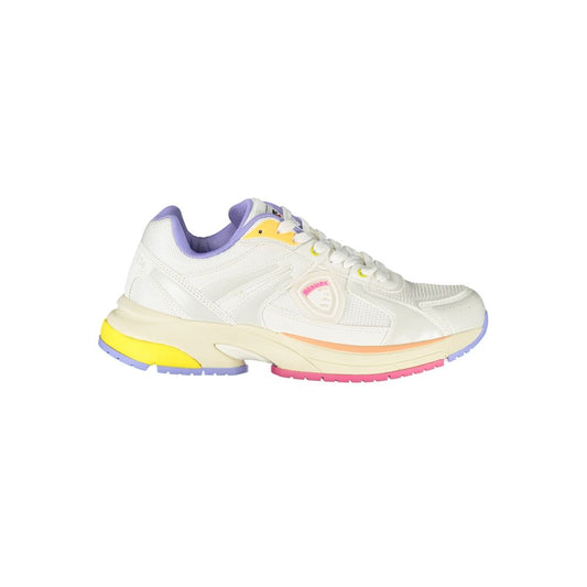 White Polyurethane Women Sneaker
