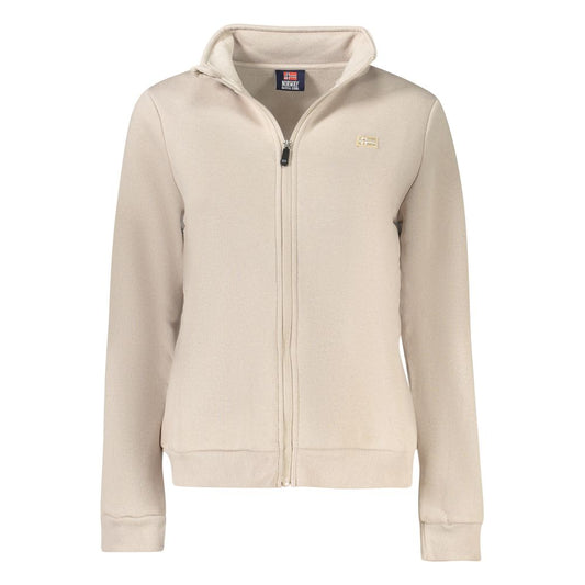 Beige Cotton Women Sweatshirt