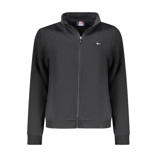 Black Cotton Women Sweatshirt