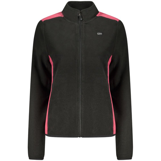 Black Polyester Women Sweatshirt