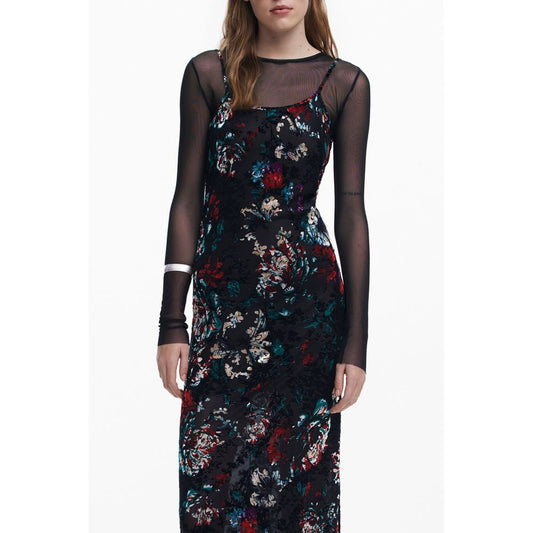 Black Polyester Women's Dress