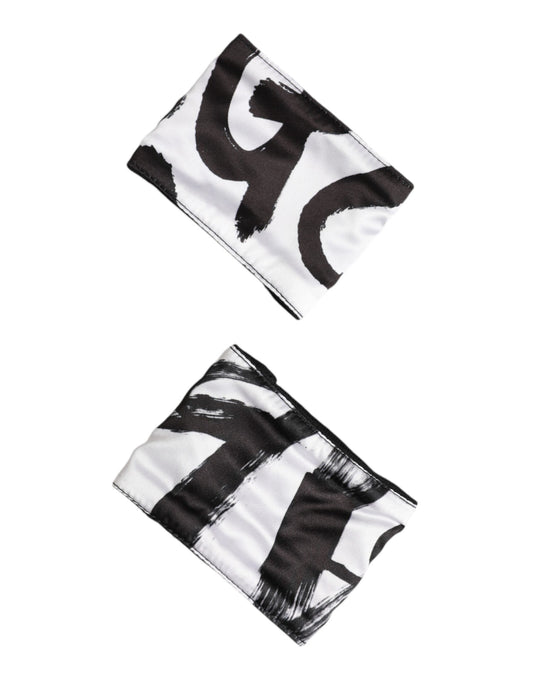 Black White DG Logo Silk 1 Pair Wristband