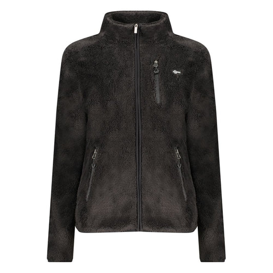 Black Polyester Women Sweatshirt