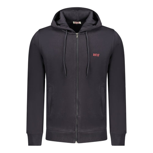 Blue Cotton Men's Hooded Sweatshirt