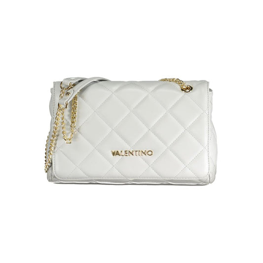 Gray Polyurethane Women's Bag With Chain Shoulder Handle