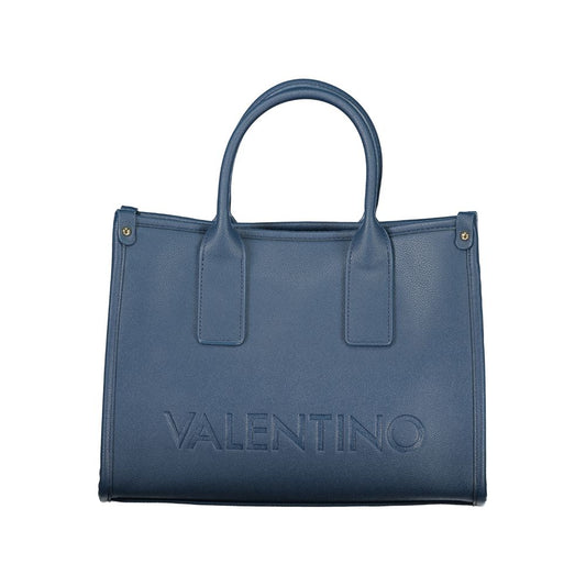 Blue Polyurethane Women's Bag