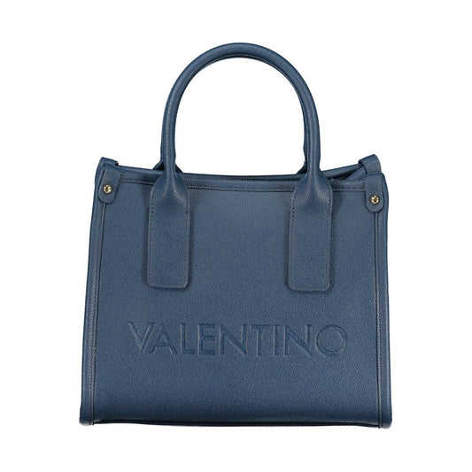 Blue Polyurethane Women's Bag
