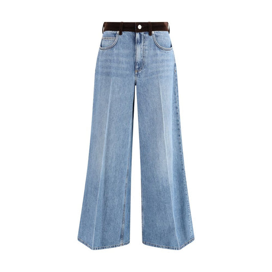 Light Blue Cotton High-Waisted Jean