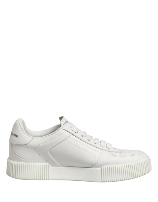 White MIAMI Calf Low Top Men Sneakers Shoes