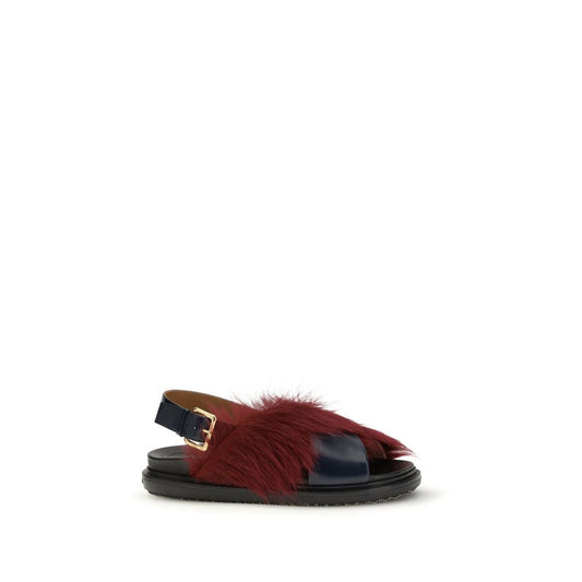 Multicolor Calf Leather Bos Taurus Flat Sandals