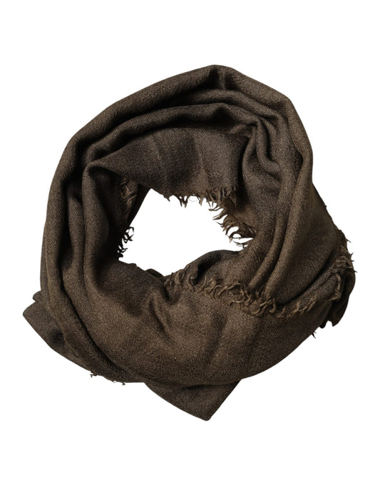 Brown Cashmere Knit Neck Wrap Shawl Scarf
