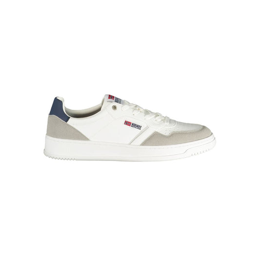 White Polyurethane Men Sneaker
