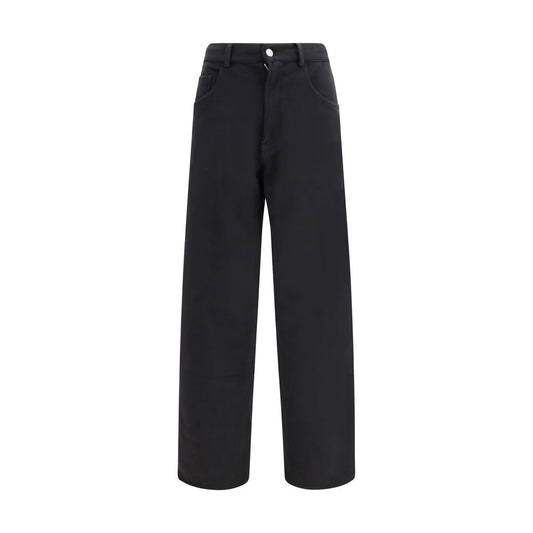 Black Cotton Casual Pants