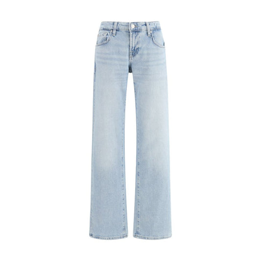 Light Blue Cotton Straight-Leg Jeans