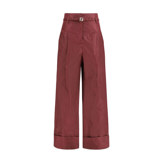 Bordeaux Silk Casual Pants