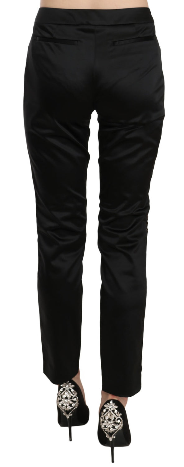 Black Mid Waist Skinny Dress Formal Trousers Pants