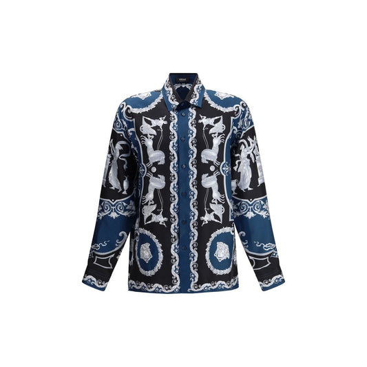 Blue Silk Pattern Shirt