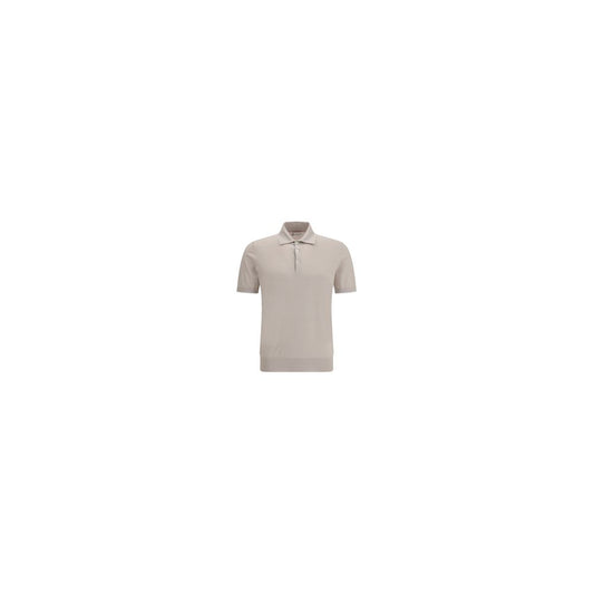 Beige Cotton Polo Shirt