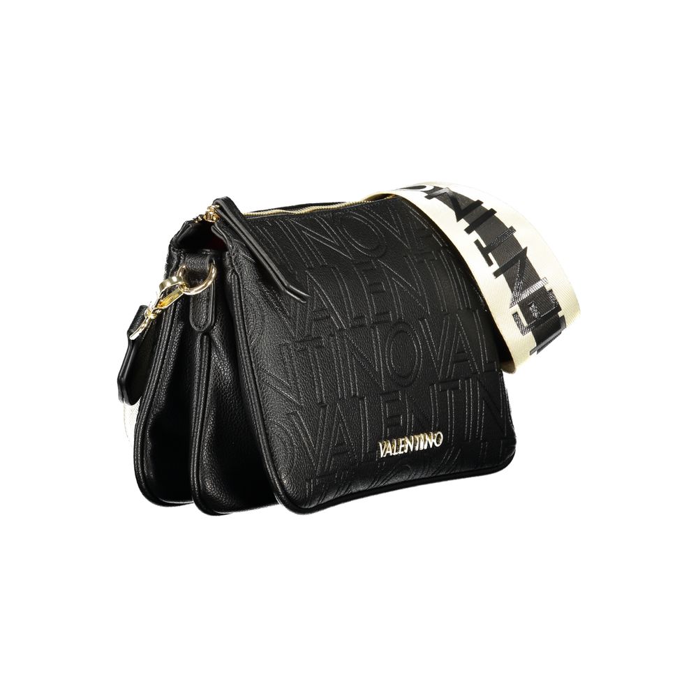 Black Polyurethane Women's Shoulder Bag