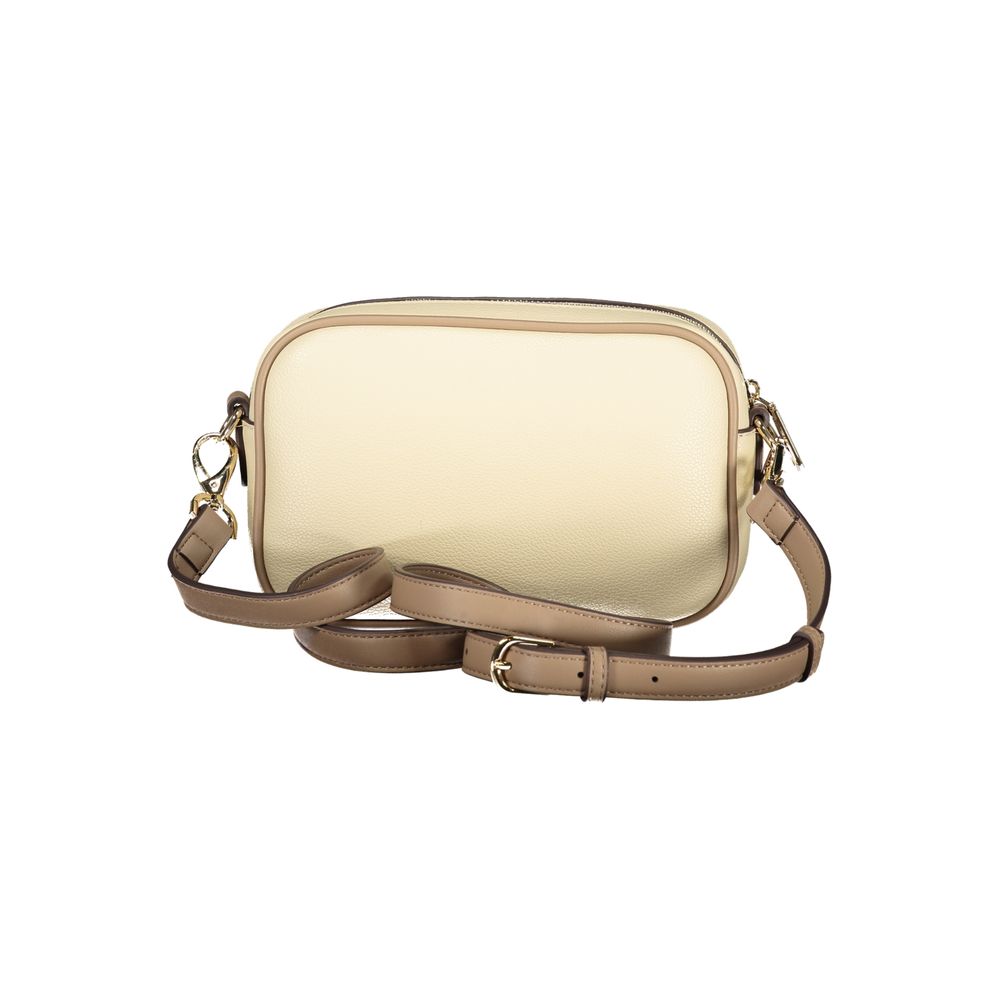 Beige Polyurethane Women Handbag