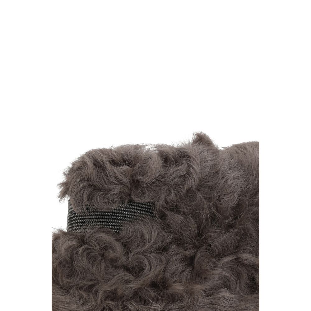 Brown Fur Clutch Bag
