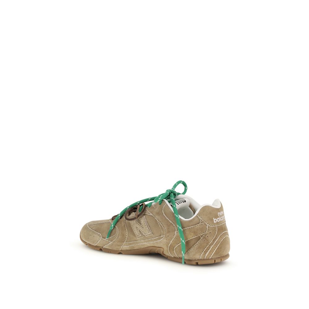 Beige Calf Leather Bos Taurus Athletic Sneakers