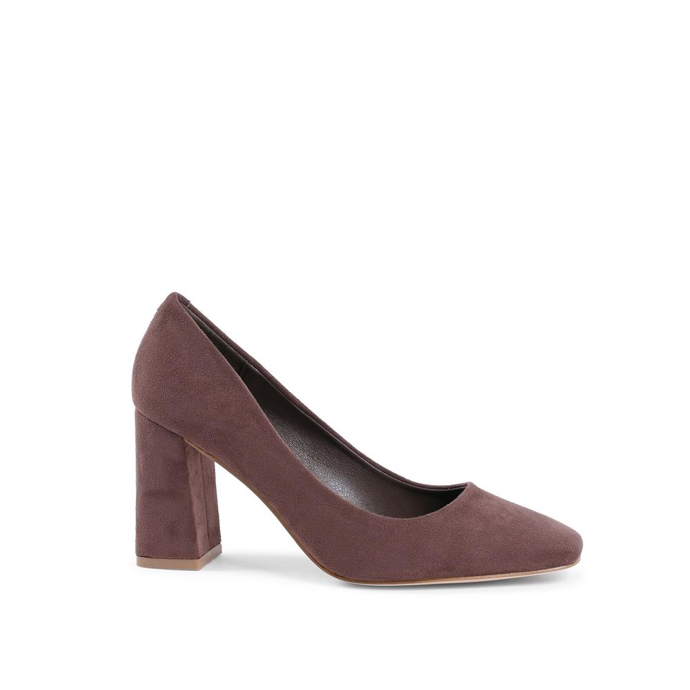 Brown Fabric High Heel Pumps