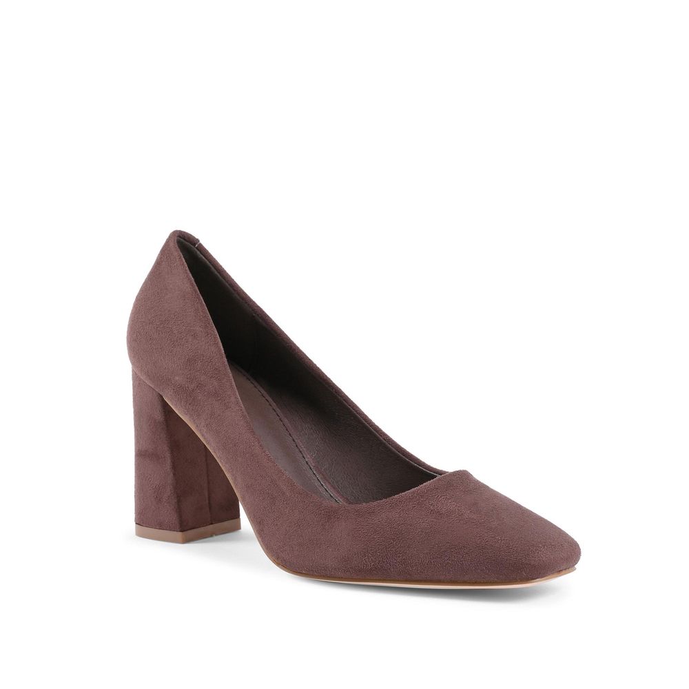 Brown Fabric High Heel Pumps