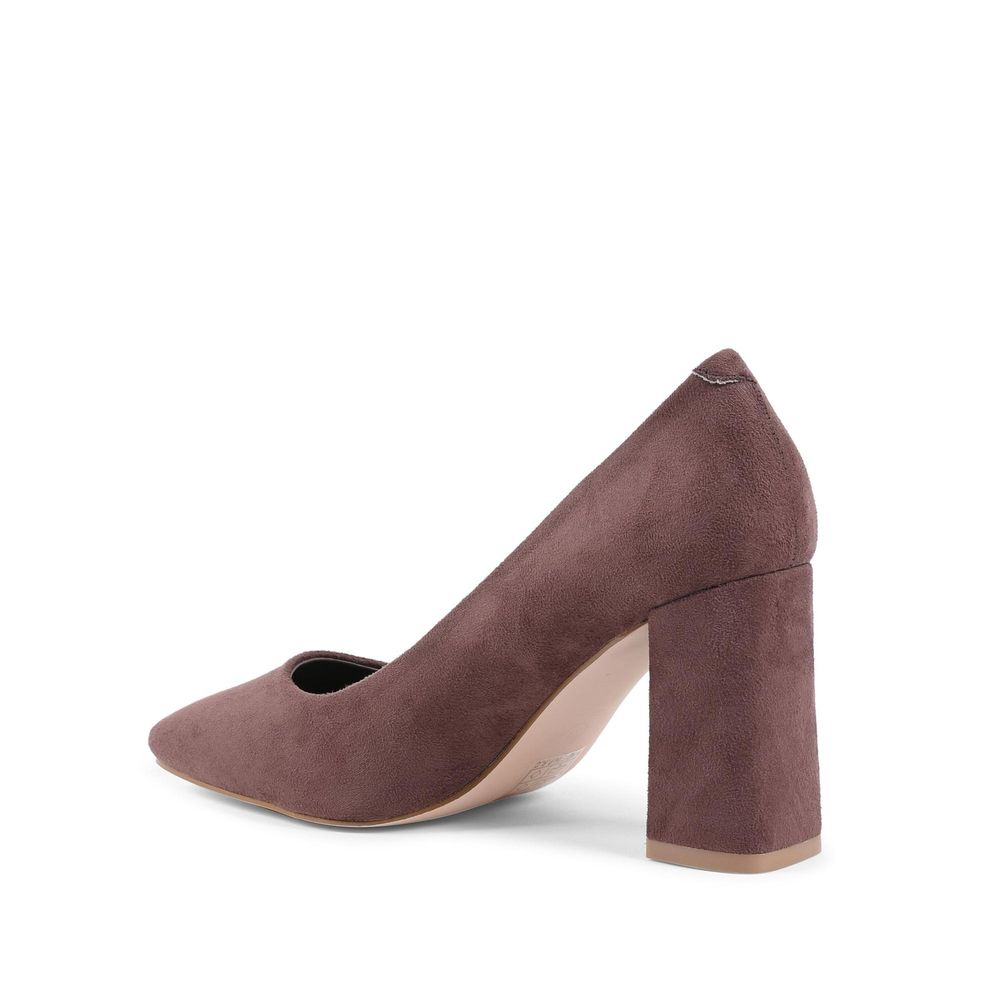Brown Fabric High Heel Pumps
