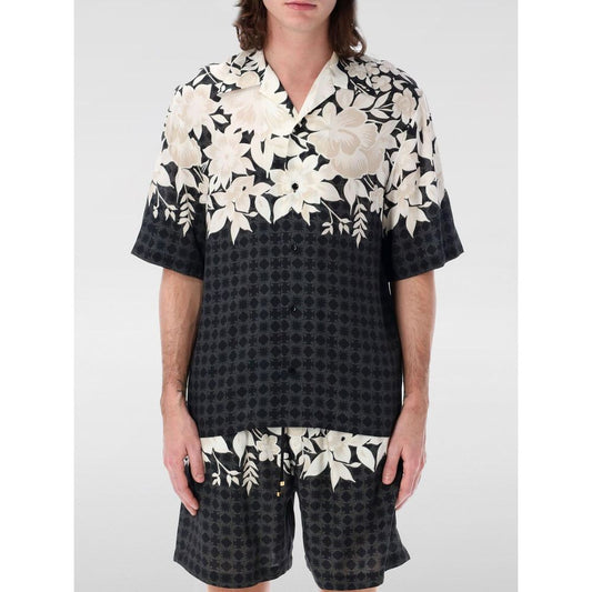 Black Silk Pattern Shirt