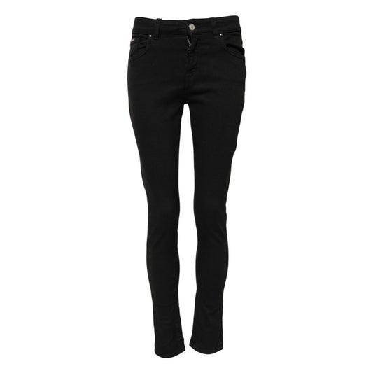 Black Cotton Skinny Jeans