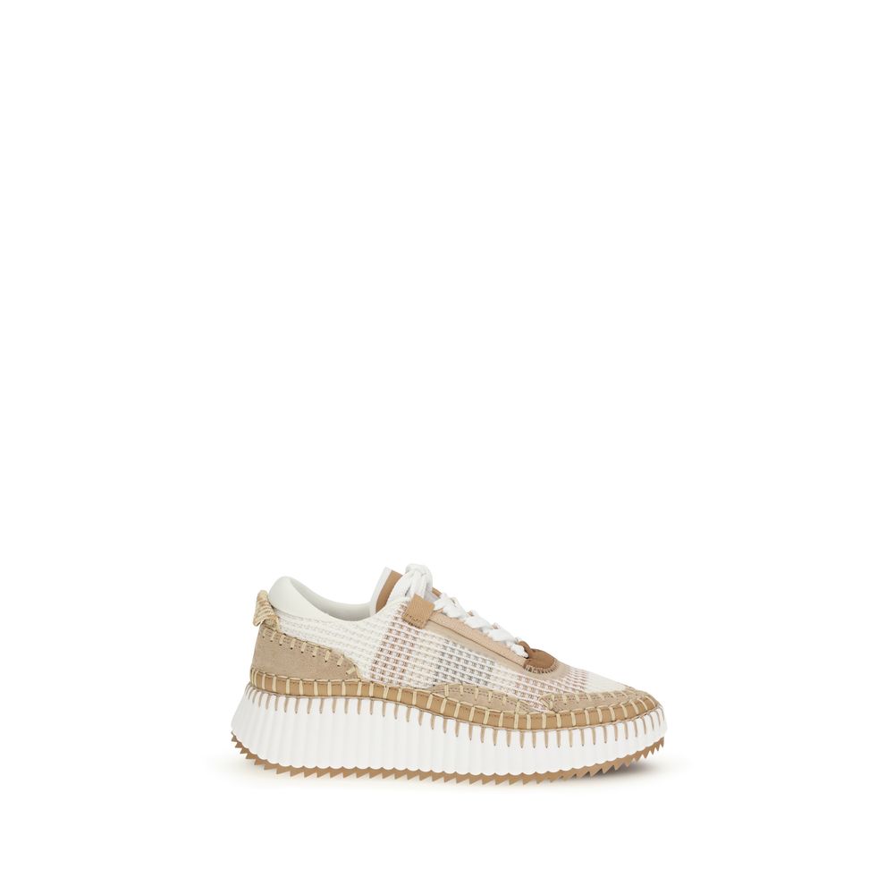 Beige Rubber Chunky Sneakers