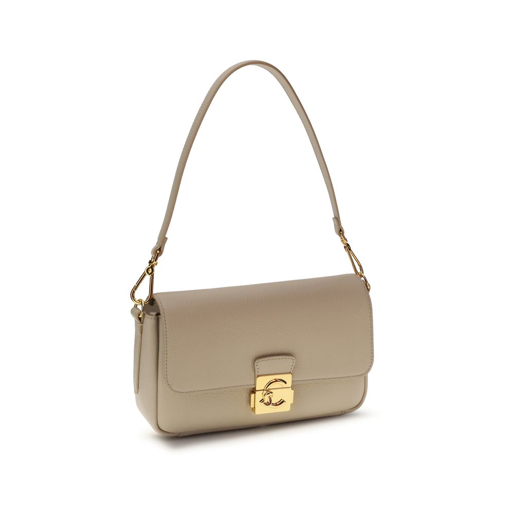 Beige Calf Leather Bos Taurus Shoulder Bag