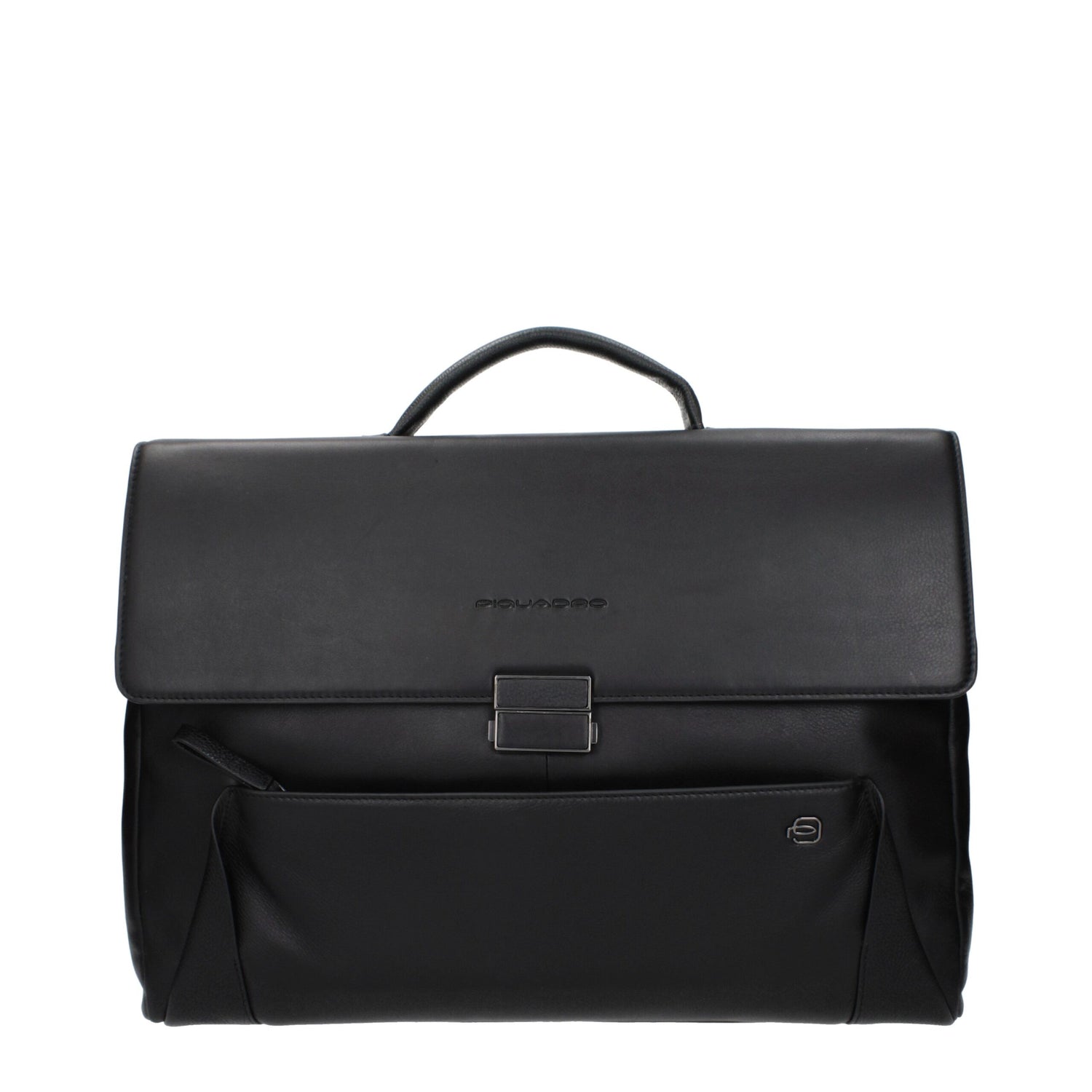 Black Leather Business And Laptop Bag