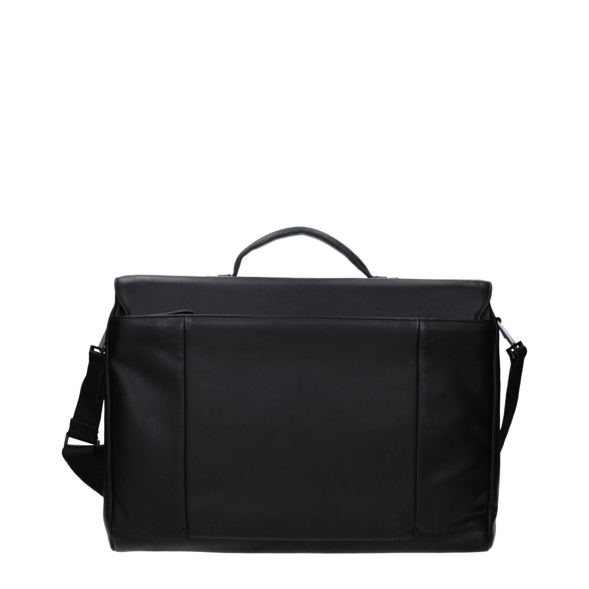 Black Leather Business And Laptop Bag